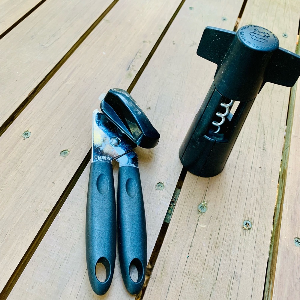 Wine Bottle corkscrew and Can openers bundle